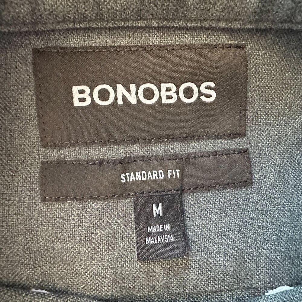 Bonobos Mens Medium Button Shirt Standard Fit Long Sleeve Green Cotton - Picture 4 of 5